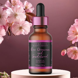 ブラック&ホットピンク化粧品ドロッパーボトルラベル ラベル