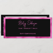 ブラック&ホッフェイクトピンクフォイル商品券カード 招待状 (正面/裏面)