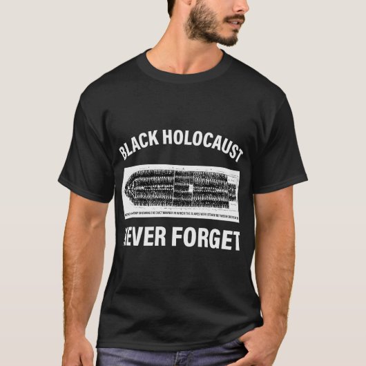 ブラック・ホロコースト啓発を忘れるな Tシャツ (正面)