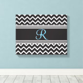 ブラック |ホワイシェブロンゴシック キャンバスプリント (インサイチュ (ウッドフロア))