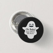 ブラック&ホワイトああベビー!幽霊ハロウィーンベイビーシャワー 缶バッジ (正面&裏面)