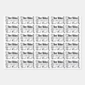 ブラック/ホワイトおめでとう最高のウィズ大事な行事 ラッピングペーパーシート (正面3)