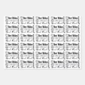 ブラック/ホワイトおめでとう最高のウィズ大事な行事 ラッピングペーパーシート (正面)