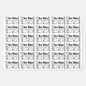 ブラック/ホワイトおめでとう最高のウィズ大事な行事 ラッピングペーパーシート (正面3)