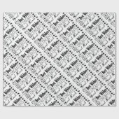 ブラック/ホワイトおめでとう最高のウィズ大事な行事 ラッピングペーパー (フラット)