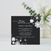 ブラック&ホワイトきらきら光るウィンターブライダルシャワー 招待状 (スタンド正面)