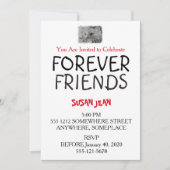 ブラック＆ホワイトのアマリリスパーティー招待状 招待状 (正面)