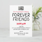 ブラック＆ホワイトのアマリリスパーティー招待状 招待状 (スタンド正面)