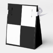 ブラック&ホワイトのウェディング フェイバーボックス (裏面サイド)