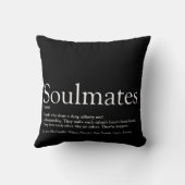 ブラック＆ホワイトのカスタマイズされたソウルメイトの定義 クッション (裏面)