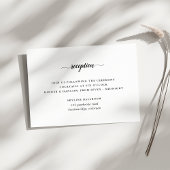 ブラック＆ホワイトのカリグラフィー結婚式の受付カード 招待状