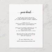 ブラック＆ホワイトのカリグラフィー結婚式の詳細 エンクロージャーカード (正面)