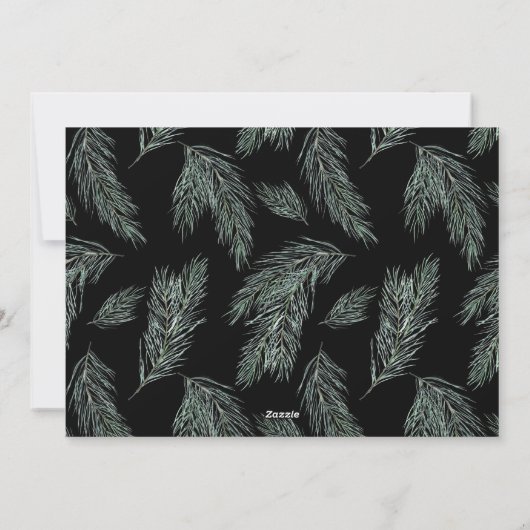 ブラック＆ホワイトのクリスマスツリー文字の写真 シーズンカード (裏面)