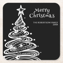 ブラック＆ホワイトのクリスマスパーティーツリー