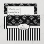 ブラック＆ホワイトのストライプが入ったバロック 案内ポストカード (正面/裏面)