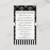 ブラック&ホワイトのストライプのバロック エンクロージャーカード (裏面)