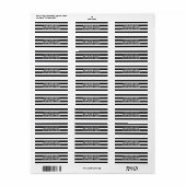 ブラック＆ホワイトのストライプ招待住所ラベル ラベル (フルシート)