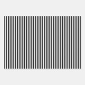 ブラック＆ホワイトのストライプ ラッピングペーパーシート (正面)