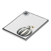 ブラック&ホワイトのスパイダー付きハロウィーンカボチャ ノートパッド (回転)