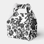 ブラック&ホワイトのダマスクの花嫁メイド フェイバーボックス (裏面サイド)