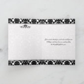 ブラック＆ホワイトのダマスク感謝カード サンキューカード (内部)