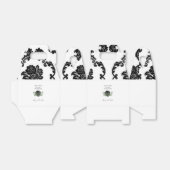 ブラック＆ホワイトのダマスク ウェディング ウェルカム ギフト ボックス (折り畳みなし)