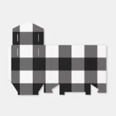 ブラック＆ホワイトのチェック柄のスクエア バッファロープレイド フェイバーボックス (折り畳みなし)