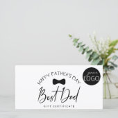 ブラック&ホワイトのビジネスファーザーズデイギフト証明書 (スタンド正面)