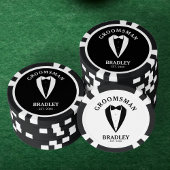 ブラック＆ホワイトのブライズメンの結婚式の独身パーティー ポーカーチップ