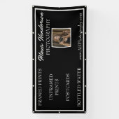 ブラック&ホワイトのモダン製品販売ブース 横断幕 (縦)