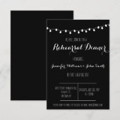 ブラック＆ホワイトのリハーサルディナー招待状 招待状 (正面/裏面)
