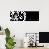 ブラック&ホワイトのリーダーシップSumatran Borneo Tiger ポスター (ホームオフィス)