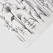 ブラック&ホワイトのワイルドフラワーでデコページまたはギフトを 薄葉紙 (詳細)