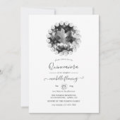 ブラック&ホワイトのヴィンテージスタイルの15歳の誕生祭の招待状 招待状 (正面)