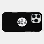 ブラック+ホワイトの会社ロゴをカスタマイズ iPhoneケース (裏面横)