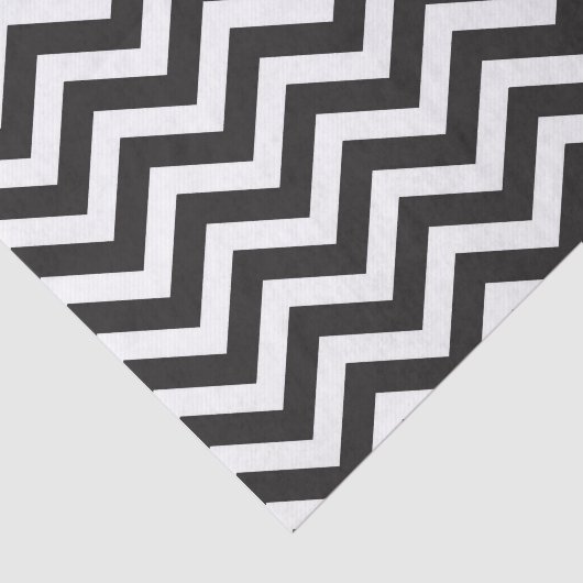 ブラック&ホワイトの太いシェブロンの結婚式と新年のお祝い 薄葉紙 (詳細)