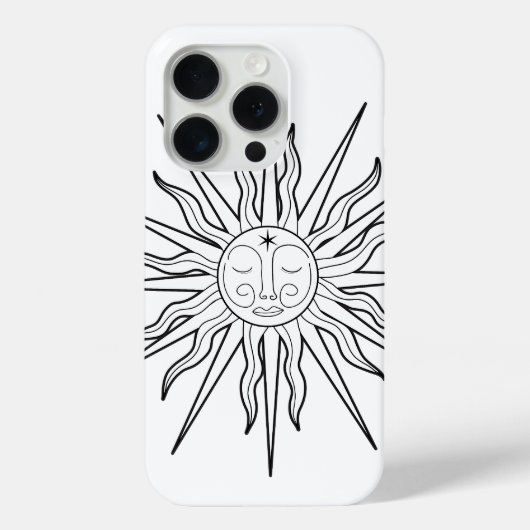 ブラック&ホワイトの幻想的な太陽の天体占星術 Case-Mate iPhoneケース (裏面)