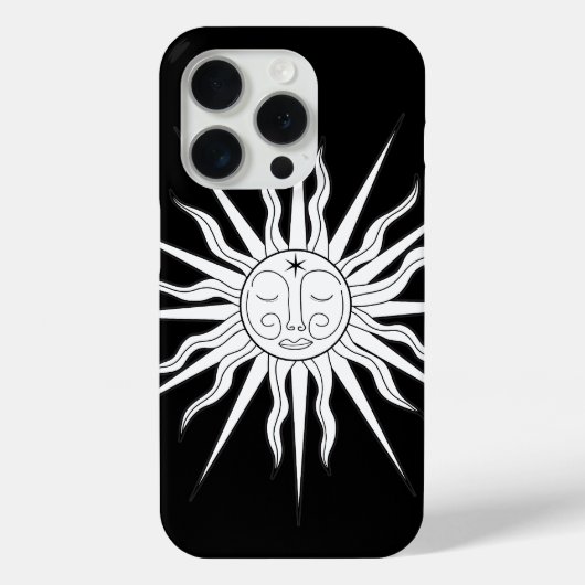 ブラック&ホワイトの幻想的な太陽の天体占星術 Case-Mate iPhoneケース (裏面)