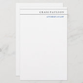 ブラック＆ホワイトの法律専門家向けコンサルタント 便箋 (正面/裏面)