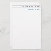 ブラック・ホワイトの法律専門家向けコンサルタント・弁護士の職業テンプレート 便箋 (正面/裏面)