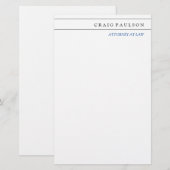 ブラック・ホワイトの法律顧問・弁護士の職業 便箋 (正面/裏面)