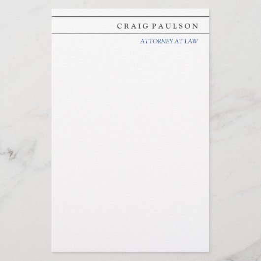 ブラック・ホワイトの法律顧問・弁護士の職業 便箋 (正面)