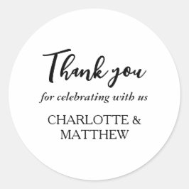 ブラック&ホワイトの結婚クラシックラウンドステッカー ラウンドシール