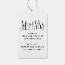 ブラック＆ホワイトの結婚式のお礼 Mr&Mrs.