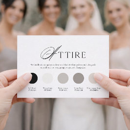 ブラック&ホワイトの結婚式の服装カード 招待状