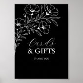 ブラック&ホワイトの結婚式カードとギフト ポスター (正面)