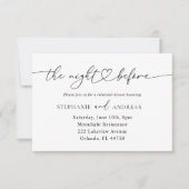 ブラック＆ホワイトの結婚式前日招待状 招待状 (正面)
