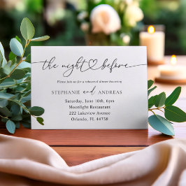 ブラック&ホワイトの結婚式前日招待状 招待状