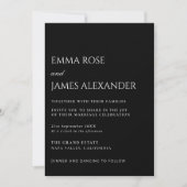 ブラック＆ホワイトの結婚式招待状 | ミニマリスト 招待状 (正面)