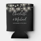 ブラック&ホワイトの結婚式 サイン入りストリングライト 缶クーラー (裏面)